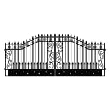 18x8 ft Steel Dual Swing Driveway Gate