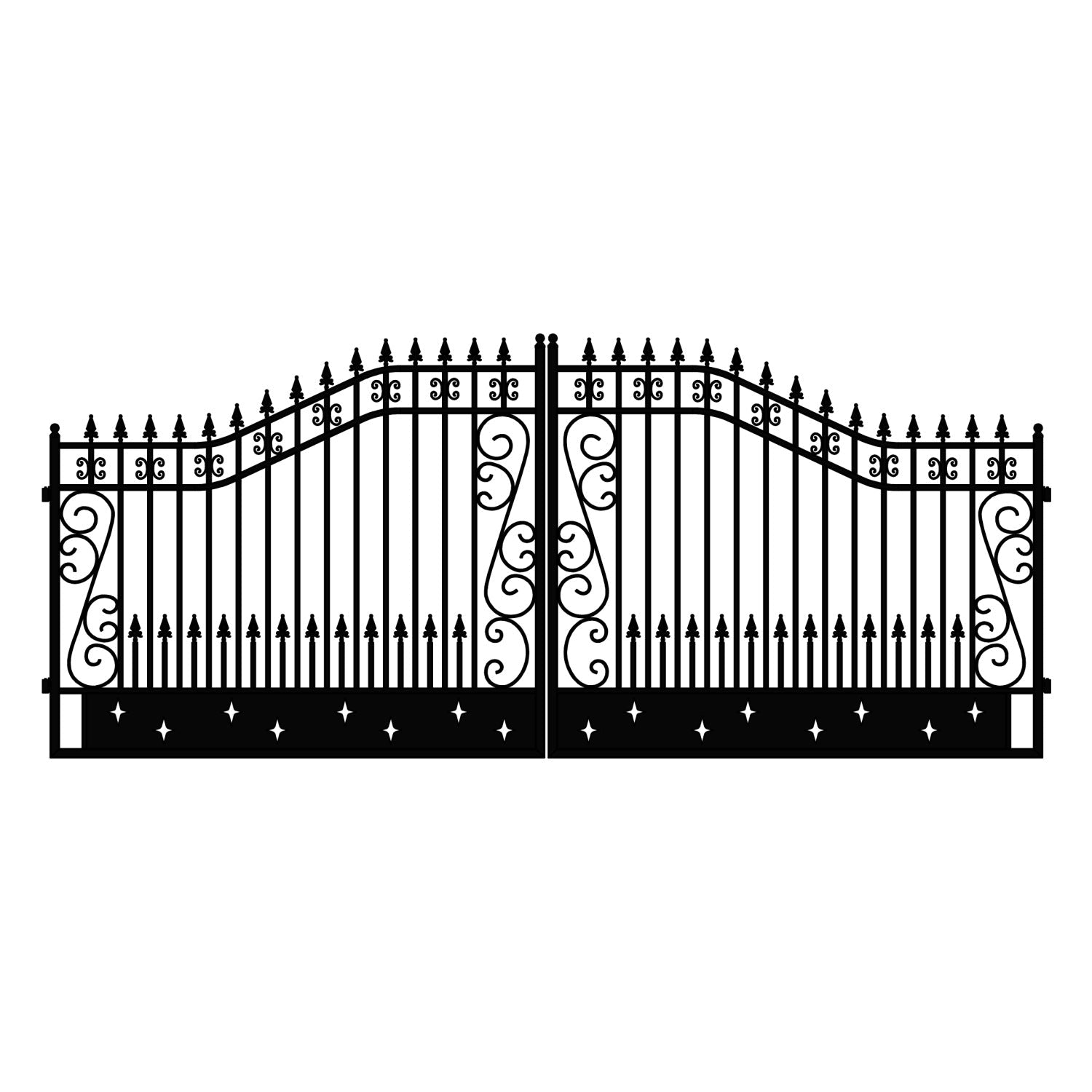 18x8 ft Steel Dual Swing Driveway Gate