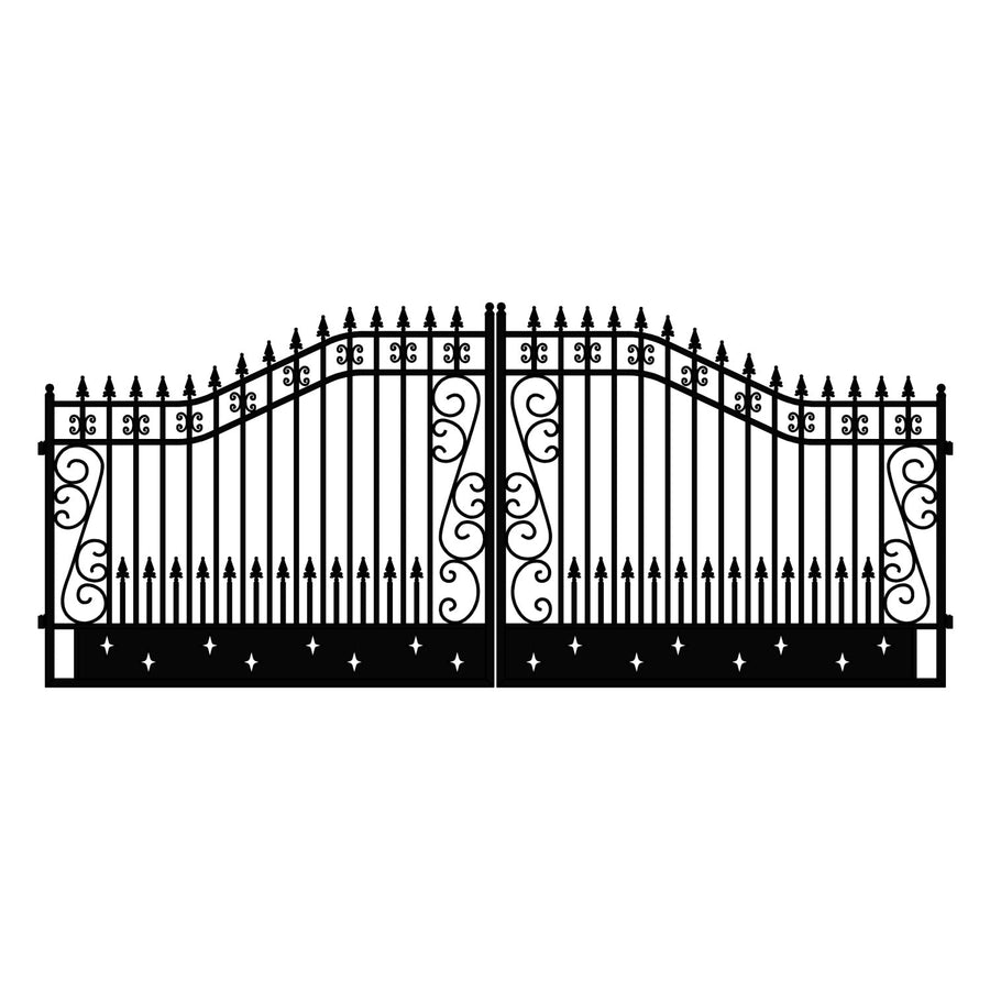 18x8 ft Steel Dual Swing Driveway Gate