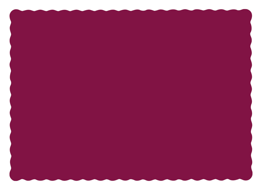 Hoffmaster 310524 Scallop Edge Linen Emboss Placemat Burgundy Economy 9.5" X 13.5" 1000/CS