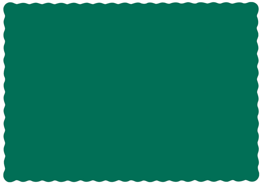 Hoffmaster 310528 Scallop Edge Linen Emboss Placemat Hunter Green Economy 9.5" X 13.5" 1000/CS