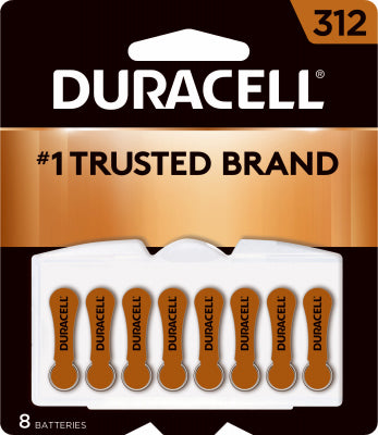 Duracell Hearing Aid Battery, Size 312, 8/Pack