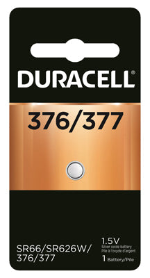 Duracell Silver Oxide Watch Battery, #377, 1.5-Volt, 2/Pack