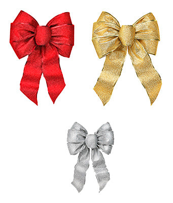 HOLIDAY TRIM 6166 XMAS Glit Wired Bow