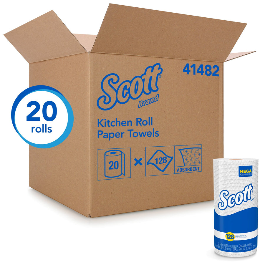 Scott 41482 SCOTT Kitchen Roll Towel White 1 Ply 11" x 8.78" 2560/CS