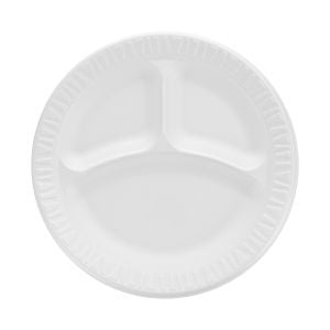 Dart 9CPWCR Concorde Non-Laminated Foam Plate 9" White 3 Compartments 500/CS
