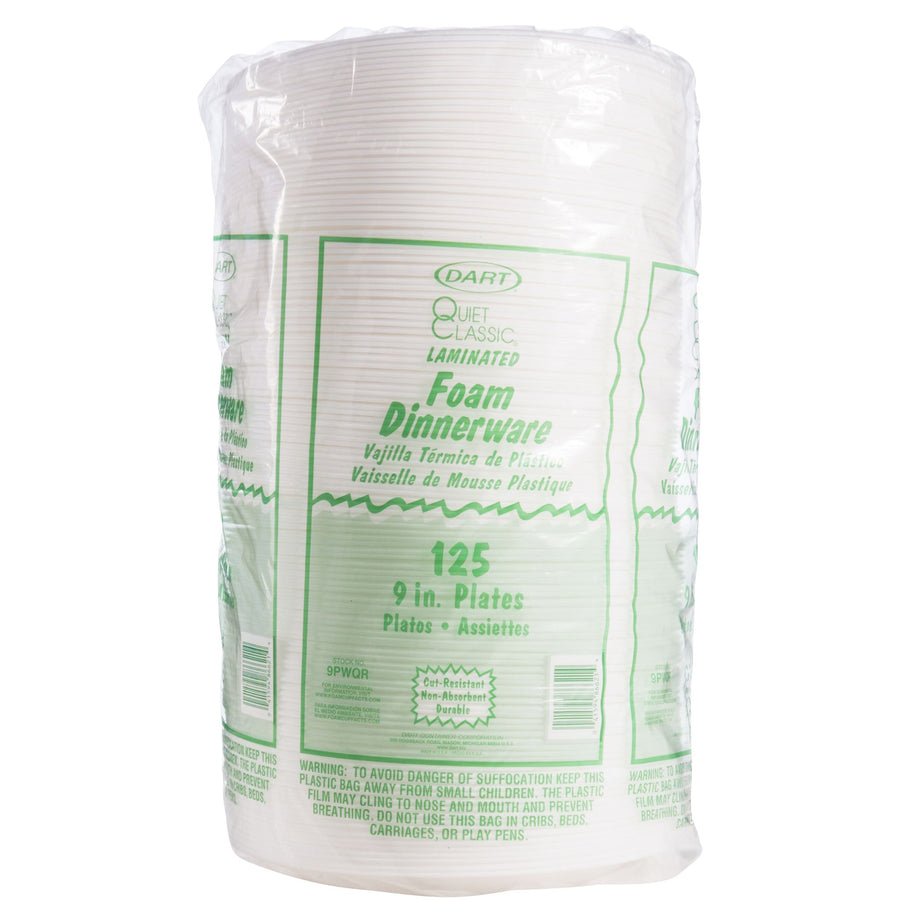 Dart 9PWQR Foam Laminated Plate 9" White 500/CS