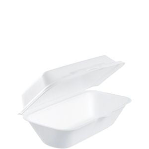 Dart 99HT1R Foam Hoagie Cont w/ Removable Lid 9 3/4 x 5 1/4 x 3 1/4 White 500/CS