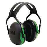 3M X1A PELTOR X Series Earmuffs, Model X1A, 22 dB NRR, Black/Green 2
