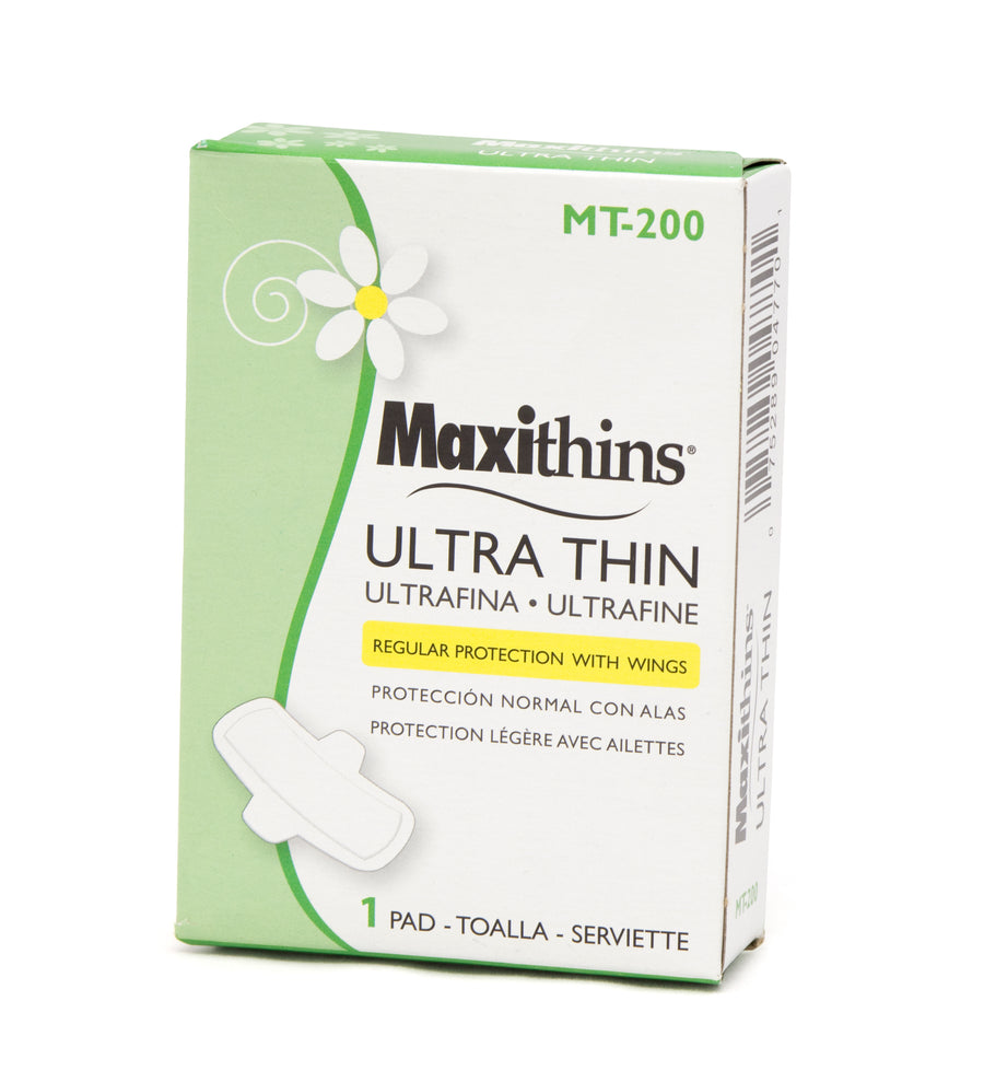 Hospeco MT-200 Maxithins Ultra Thin with Wings #4 Box 200/CS