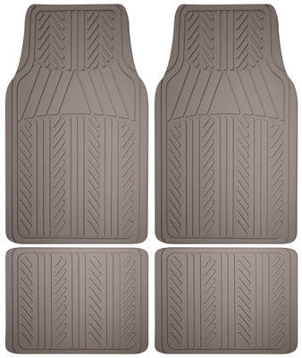 4PC GRY Rubb FLR Mat
