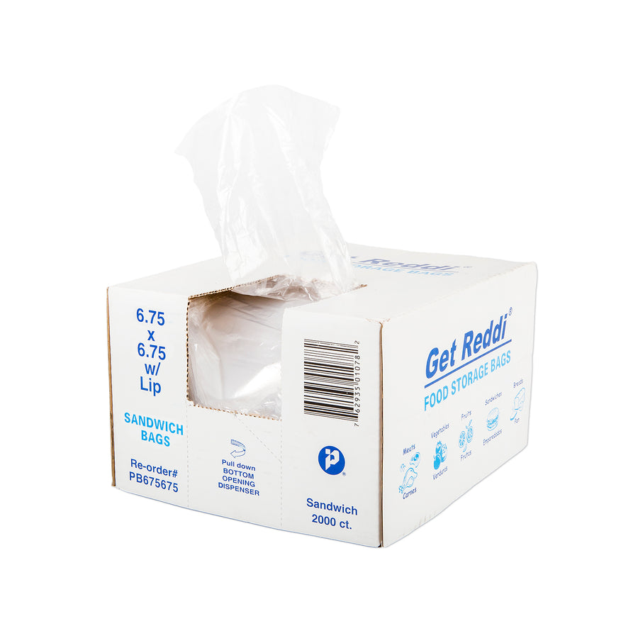 IBS PB675675 6.75x6.75 .36mil Sandwich Bag Flip top LLDPE 2000/CS