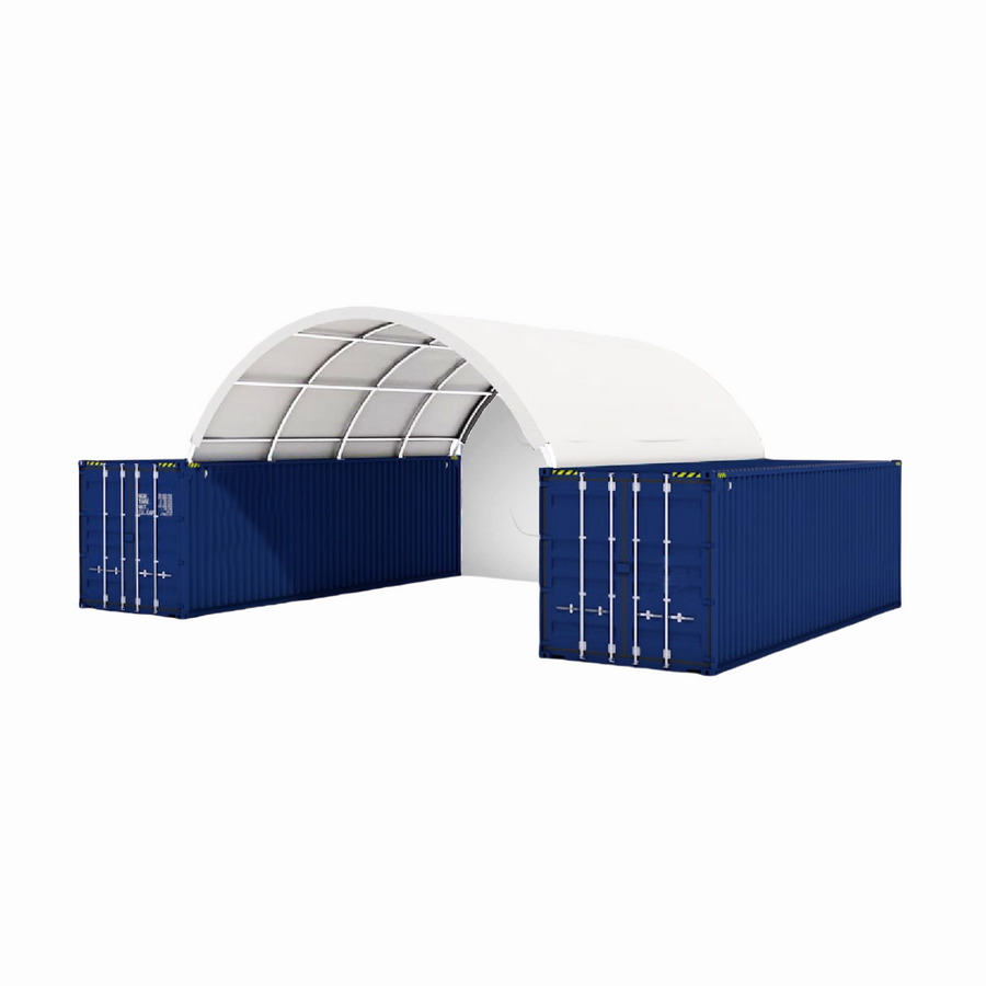 20x20 ft Container Shelter with Closed Back Panel