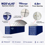 20'x40' Shipping Container Canopy Shelter