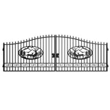 20x8 ft Steel Dual Swing Driveway Gate