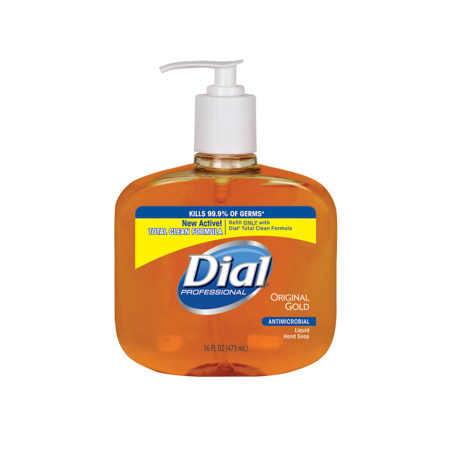 Dial 80790 Gold Liquid Hand Soap 16 oz. Antimicrobial w/ Pump E2 12/CS