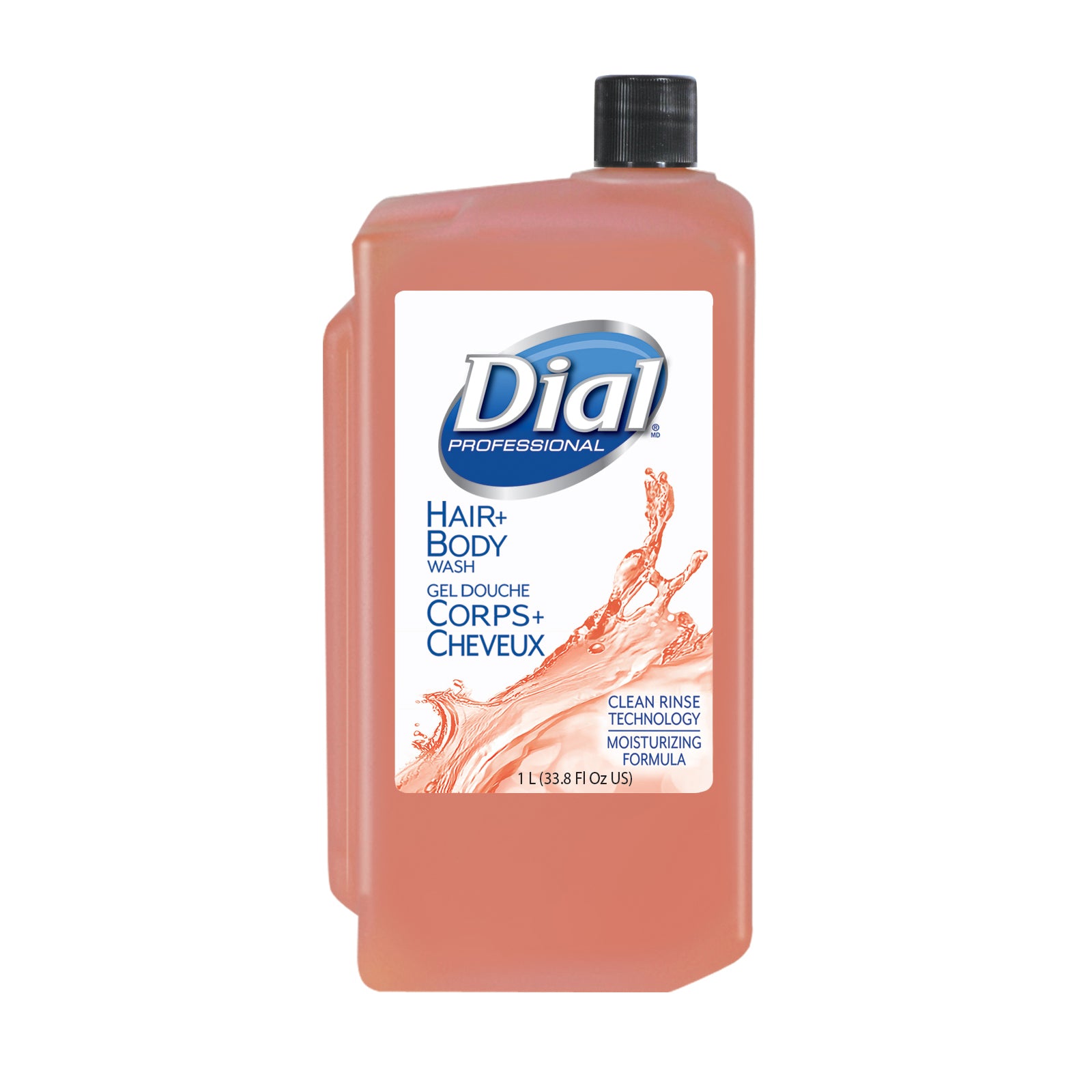 Dial 04029 Hair & Body Wash Liquid 1 Liter Refill Peach Fragrance 8/CS