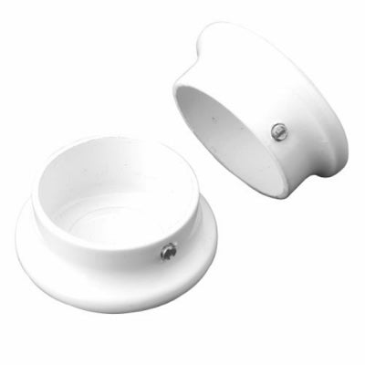 PR WHT Pole End Caps