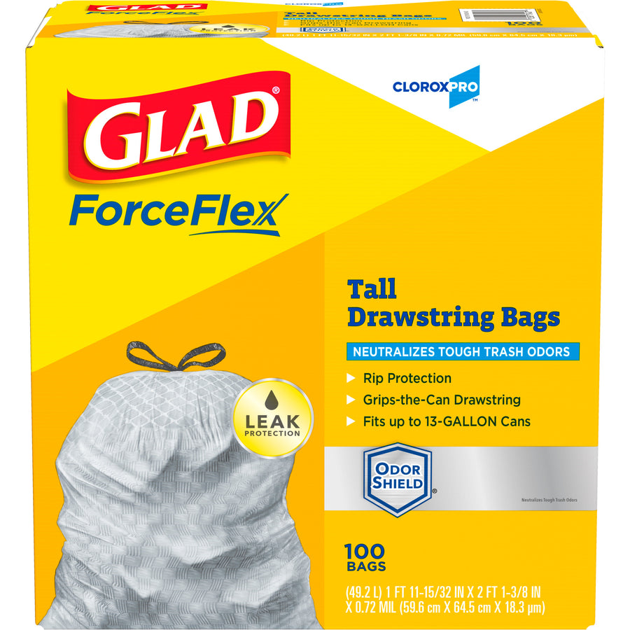 Clorox 70427 CloroxPro Tall Kitchen Trash Bags 13 Gal, 100 ct. Grey, Unscented