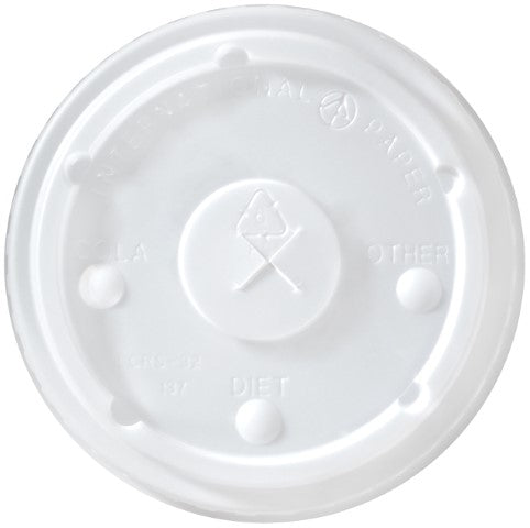Graphic Packaging LCRS-32 / 332603038 Flat Straw Translucent Bubble Lid For 32 oz Cold Cup 1000/CS