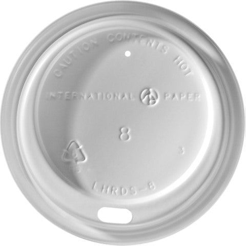 Graphic Packaging LHRDS-8 / 308603018 White Dome Sipper Lid For 8 oz Hot Cup 1000/CS