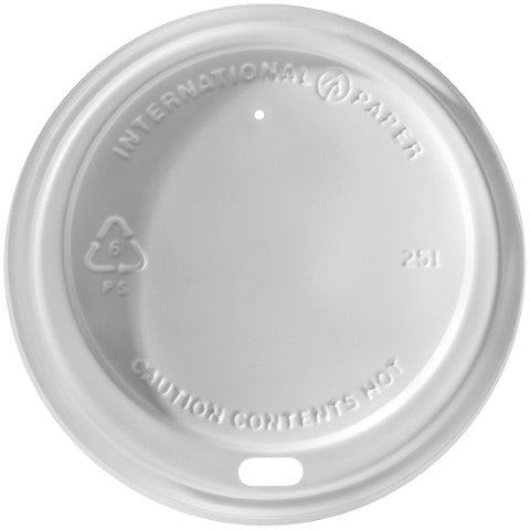 Graphic Packaging LHRDS-16 / 316603059 White Dome Sipper Lid For 10/12/16/20/24 oz Hot Cup 1200/CS