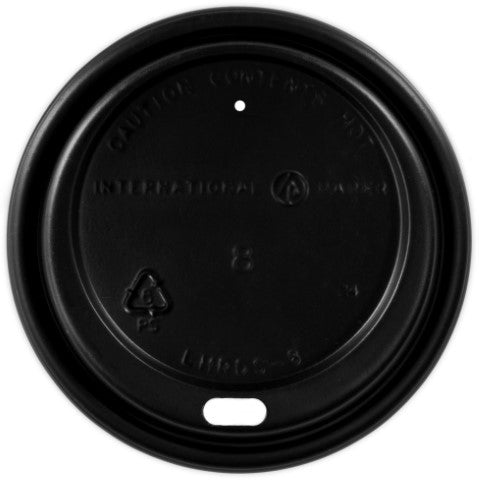 Graphic Packaging LHRDSB-8 / 308603019 Black Dome Sipper Lid For 8 oz Hot Cup 1000/CS