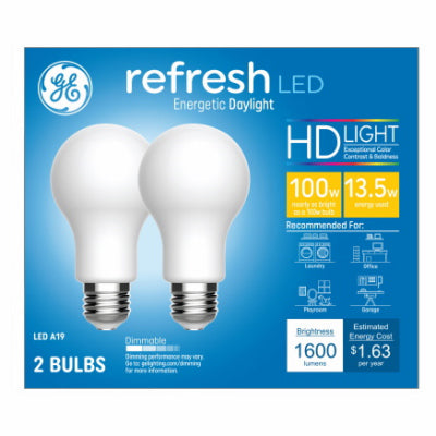 GE 2PK 15W Day A19 Bulb