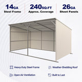 20'x12' Metal Livestock Shed for Horses & Farm Animals