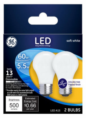 GE 2PK 5.5W SW A15 Bulb