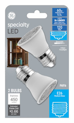 GE 2PK 5W WHTPar16 Bulb