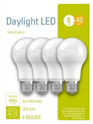 4PK 6W Day A19 Bulb