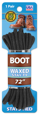 72" BLK Waxed Boot Lace