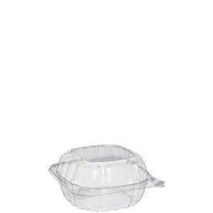 Dart C57PST1 Clearseal Hinged Sandwich Container 6" Clear 6 x 5-3/4 x 3 500/CS