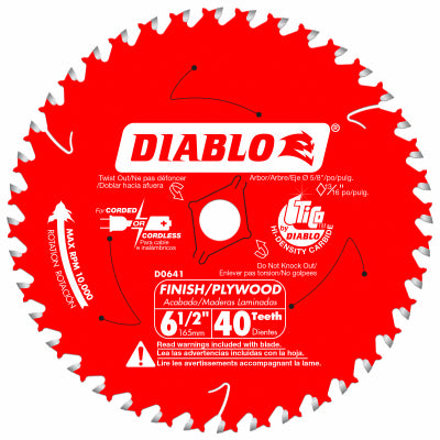 6-1/2x40T Finish Blade