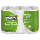 Marcal 6181 100% Premium Recycled Kitchen Roll Towels, 2-Ply, 11 x 5.5, White, 140/Roll, 24 Rolls/Carton 2