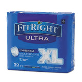 Medline FIT23600A Fitright Ultra Protective Underwear, X-Large, 56" To 68" Waist, 20/pack 2