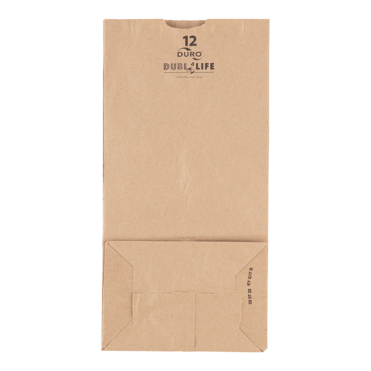 Duro 18412 12# Dubl Life 40# Basis SOS Bag Kraft 7.06" X 4.5" X 13.75" 500/CS