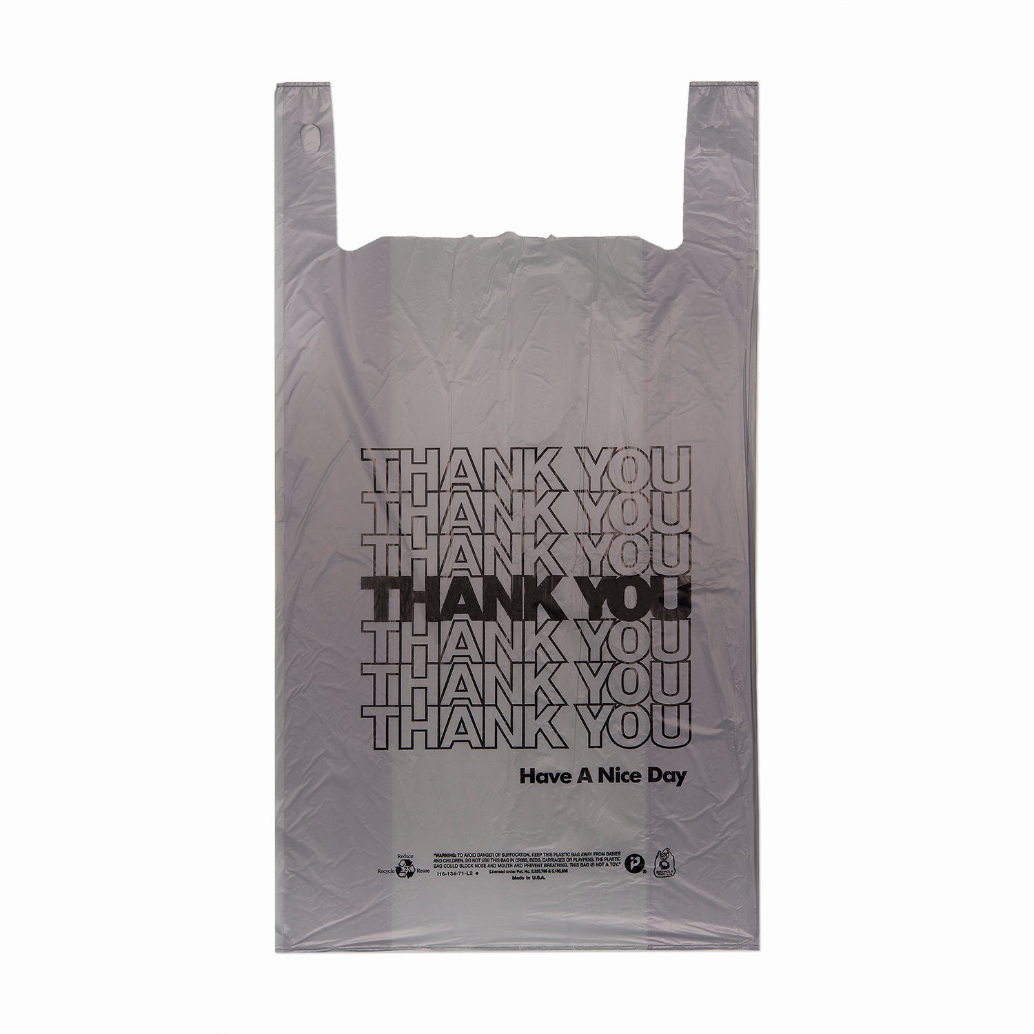 Inteplast JUMBO Thank You T-Shirt Bag 18x8x32 17mic 450/CS