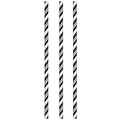 24CT BLK Paper Straws