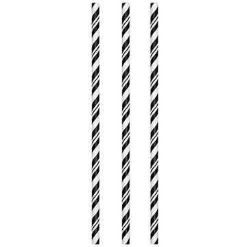 24CT BLK Paper Straws