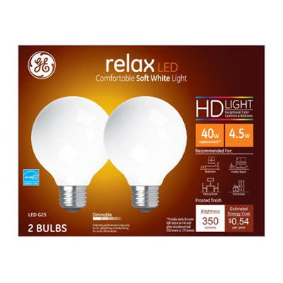 GE2PK 4.5W WHT G25 Bulb