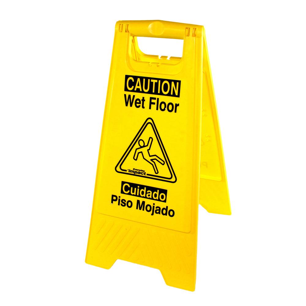 Hospeco 9152W-EA Wet Floor Sign Yellow English/Spanish