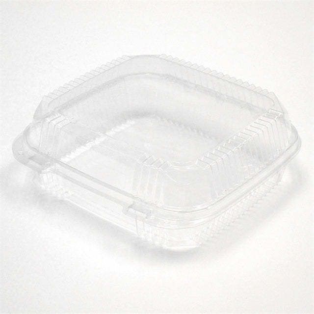 Pactiv YCI811200000 8-13/64 x 8-11/32 x 2-29/32 Clear Hinged 1-Comp Container 200/CS
