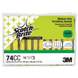 Scotch-Brite Professional 74CC Medium-Duty Scrubbing Sponge, 3.6 X 6.1, 0.7" Thick, Yellow/green, 10/pack 2