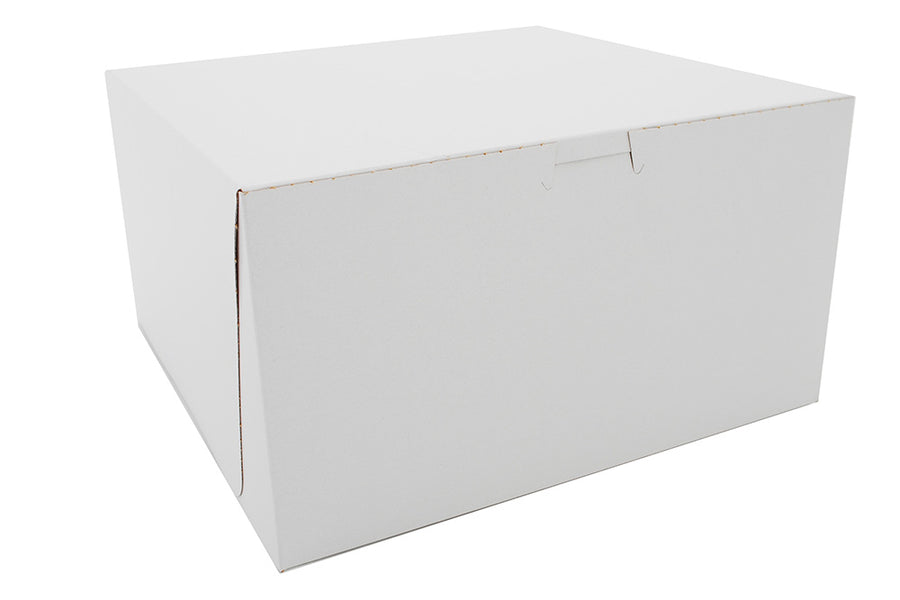 Southern Champion 0977 10" X 10" X 5.5" Bakery Box White Non-Window Lock-Corner 100/CS