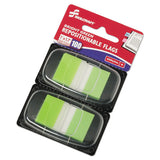Abilityone 7510013991152 7510013991152 SKILCRAFT Page Flags, 1 x 1.75, Bright Green, 50 Flags/Dispenser, 2 Dispensers/Pack100/Pack 2