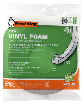3/8x3/16 GRY Foam Tape