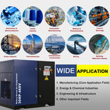 123CFM Rotary Screw Air Compressor, 30HP, 125PSI, 460V 3PHASE 60HZ