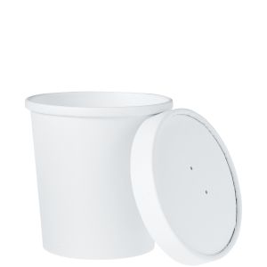 Solo Cup KHB16A-2050 Container Paper 16 oz W/ Paper Vented Lid White 250/CS
